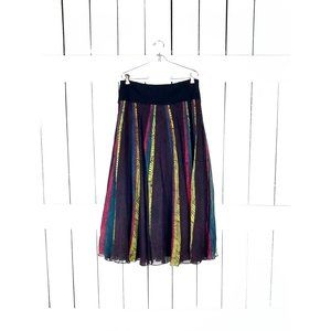 Jones New York Collection sheer silk flowy maxi skirt